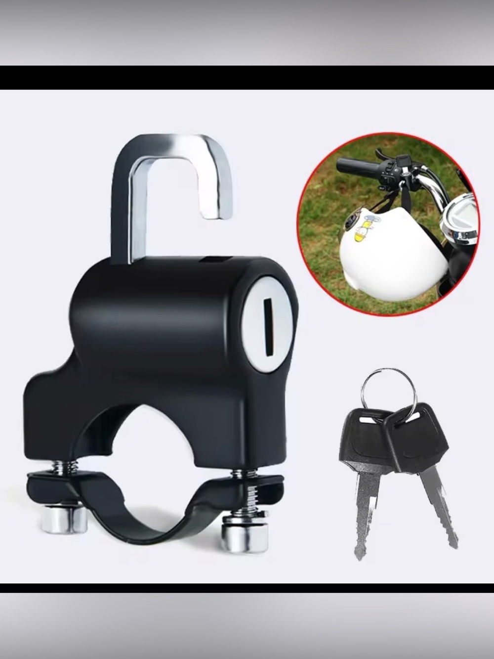Bike Helmet Lock Anti-theft Fixing Multifunctional Lock Head Bicycle - Picture 2 of 4